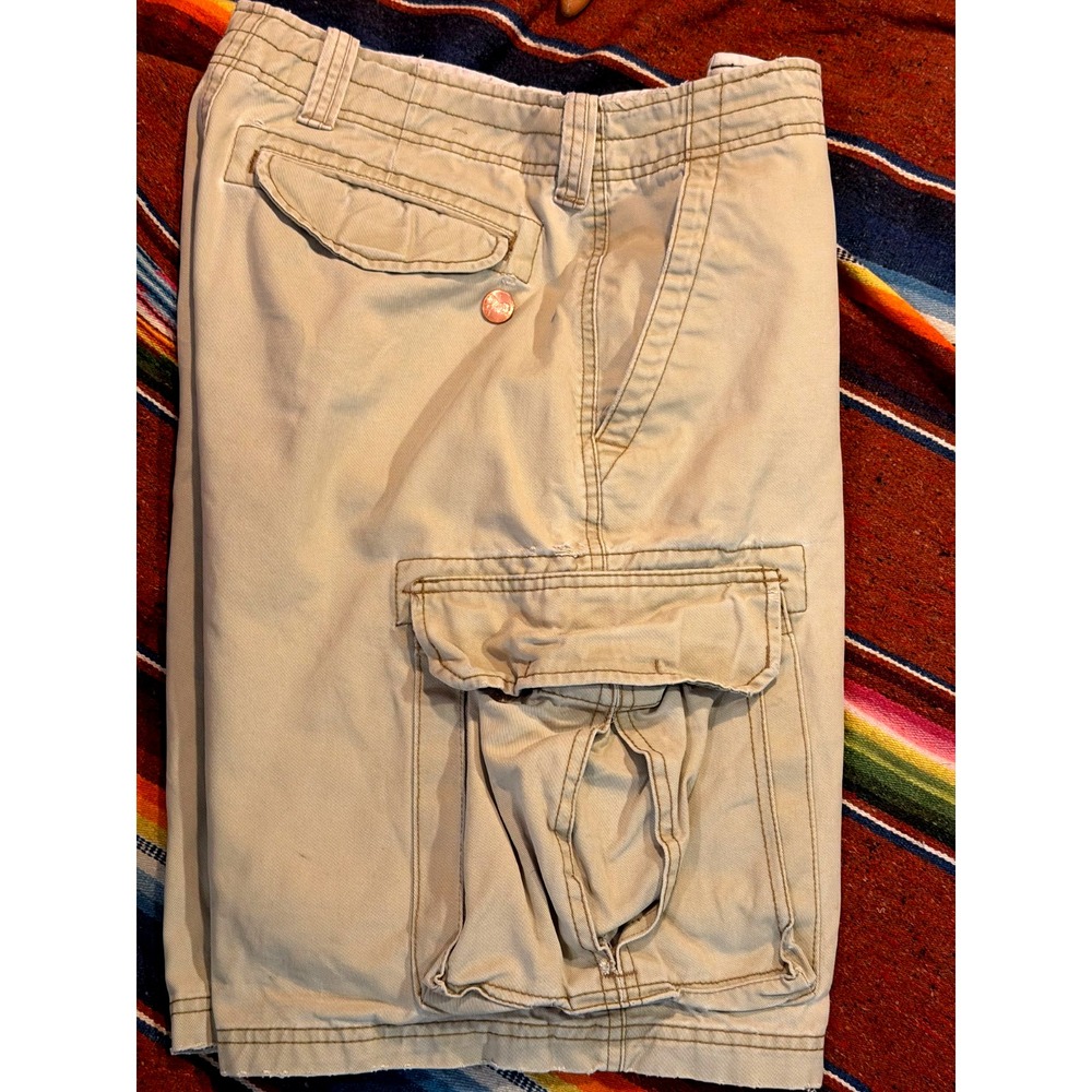 Aeropostale Shorts Mens 33 Khaki Authentic Cargo A87 Utility Skater Grunge